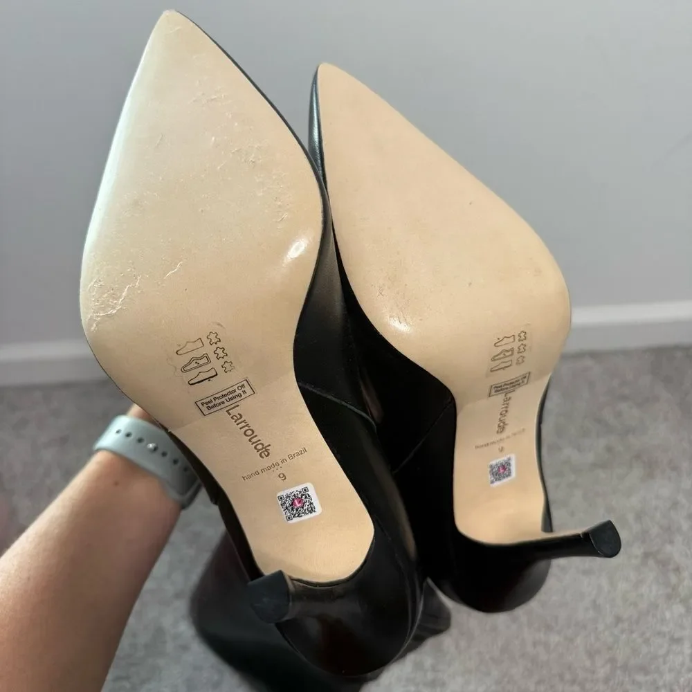 NEW Larroude Kate Hi Boot In Black Leather 9